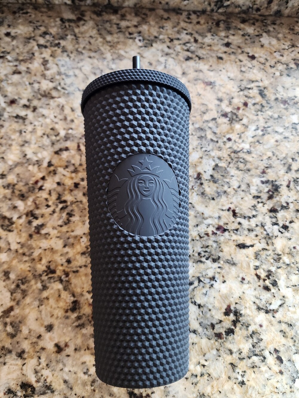 New Starbucks Black Tumbler Cup With Straw New